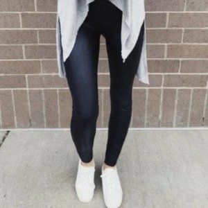 SPANX Faux Leather Shine Leggings Black {UU17}
